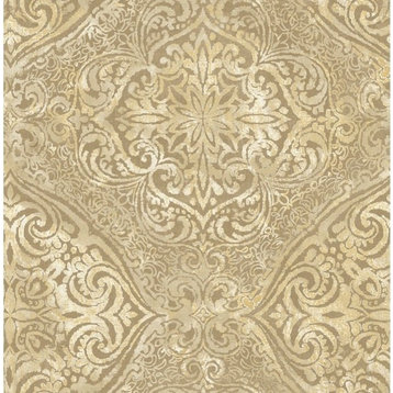 Seabrook Wallpaper in Metallic Gold, Neutrals MK20605