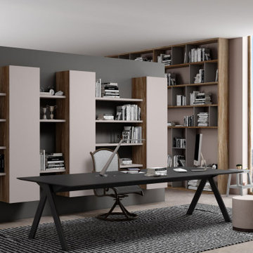 Study Office combination of Grey Beige Woodgrain supplied by Inspired Elements