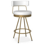 ARTeFAC - Gold with White Swivel Counter Bar Stool Made in Canada, Counter Height - This Canadian made to order stool can be ordered in many different color combinations, You love curating your surroundings with a hipster look, a relaxed ambience, and the out of the ordinary. At your place, it’s never business as usual. You have your standards, especially for furnishings. There is nothing superfluous or artificial about it—it’s really you!