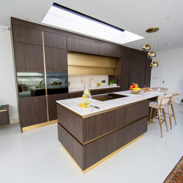 Opulent Gold and Dark Walnut kitchen