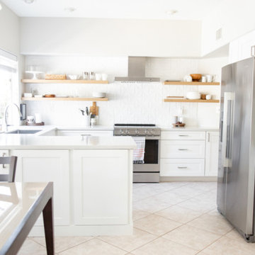 White and Natural Wood Kitchen Remodel
