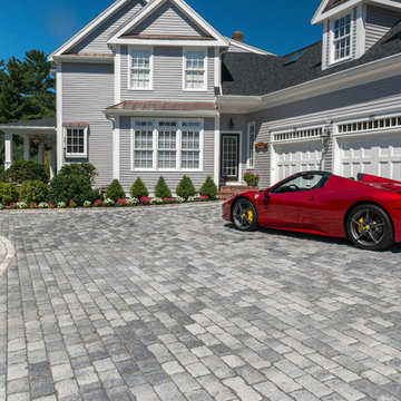 Car parked on a Unilock Tribeca Cobble Driveway