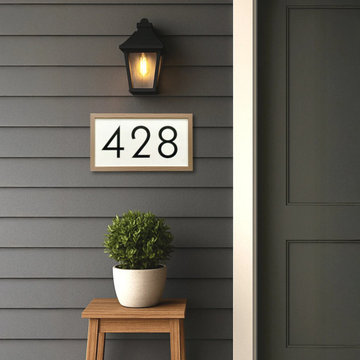 House Number Sign with Decorative Frame