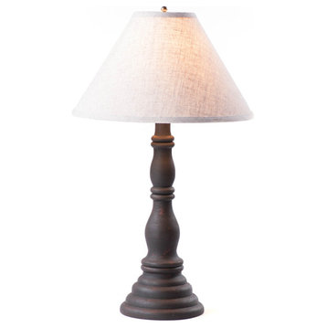 Irvin's Country Tinware Davenport Lamp in Hartford Black with Shade