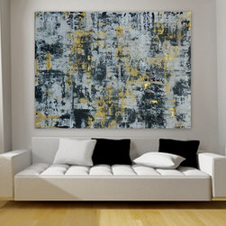 Black and Gold and White - Paintings
