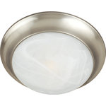 Maxim Lighting International - Essentials 3-Light Flush Mount, Satin Nickel, Marble - Shed some light on your next family gathering with the Essentials Flush Mount. This 3-light flush-mount fixture is beautifully finished in satin nickel with marble glass shades and will match almost any existing decor. Hang the Essentials Flush Mount over your dining table for a classic look, or in your entryway to welcome guests to your home.