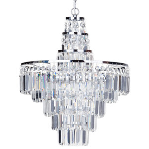 Vasca Crystal Bar 3 Light Chandelier Semi Flush, Chrome Vasca Crystal Bar 3 Light Chandelier Semi Flush, Chrome