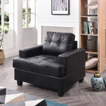 Glory Furniture - Miranda Chair, Black - Tufted Seat, Pocket Coil Springs and Compact Design Make this A Perfect Seating System for any Room. Perfect For Small Apartments, Dorms and RVs. Available in a choice of colors and fabrics. Choose From Sofas, Loveseats, Chairs, Ottomans and Even a Sectional! easy Assembly and Delivery