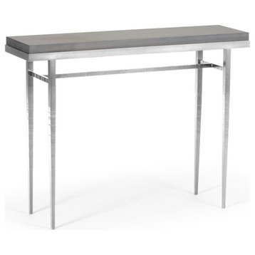 Wick 42" Console Table, Sterling Finish, Maple Grey Accents