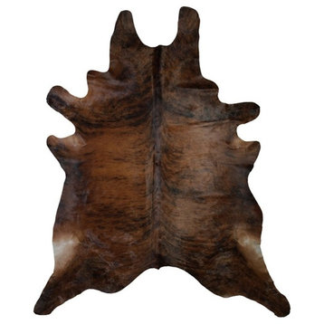 Exotic Brown 100% Premium Cowhide Leather Novelty Rug, 5'x7'