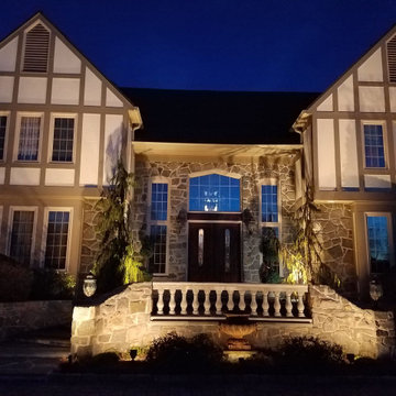 Lighting makes for a powerful statement on this gorgeous home