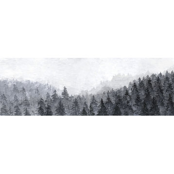 "Winter Pine Trees" Painting Print on Wrapped Canvas, 15x5