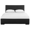 Camden Isle Black Faux Leather Queen Hindes Upholstered Platform Bed