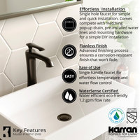 Karran 1-Hole 1-Handle Vessel Faucet With Pop-Up Drain, Matte Black