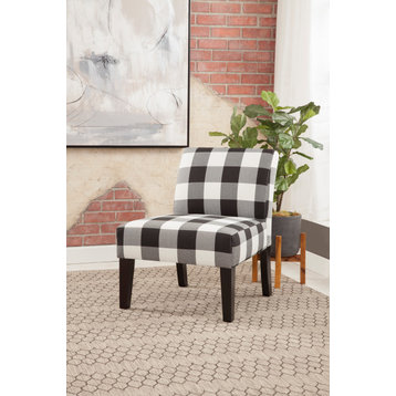 Avington Armless Slipper Chair by Grafton Home, Black/White Check