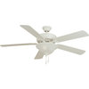 Basic-Max 52" Ceiling Fan White/Light Oak Blades, Matte White