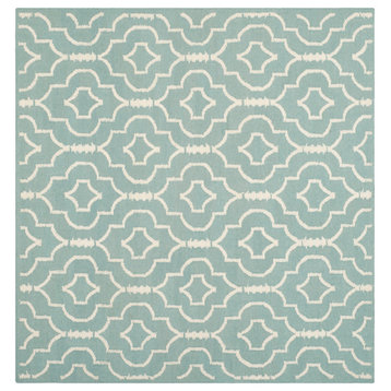 Safavieh Dhurries Collection DHU637 Rug, Light Blue/Ivory, 6' Square