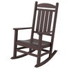 WestinTrends 2PC Outdoor Patio HDPE Adirondack Porch Rocking Chair Set, Dark Brown