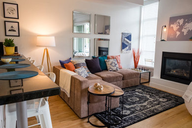Trendy living room photo in Denver