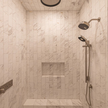 Leawood, Kansas Marble Wrapped Primary Bathroom Remodel