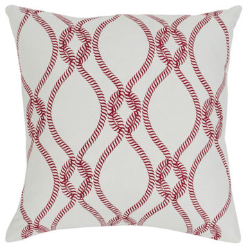 Haylard by Surya Pillow Cover, Bright Red/Cream, 22' x 22'