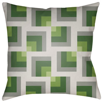 Modern by Surya Poly Fill Pillow, Lime/Ivory/Medium Gray, 22' x 22'