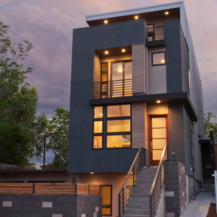 Modern inredning av ett lägenhet, med tegel