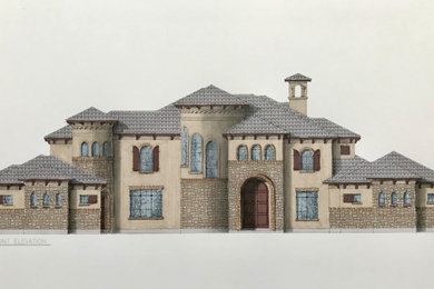 Inspiration for a mediterranean exterior home remodel in Houston