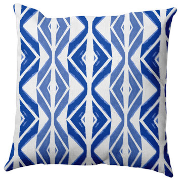 Diamond Graffiti Outdoor Pillow, Blue, 20"x20"