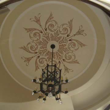 Foyer ceiling mural for home on the lake in Lake Oswego