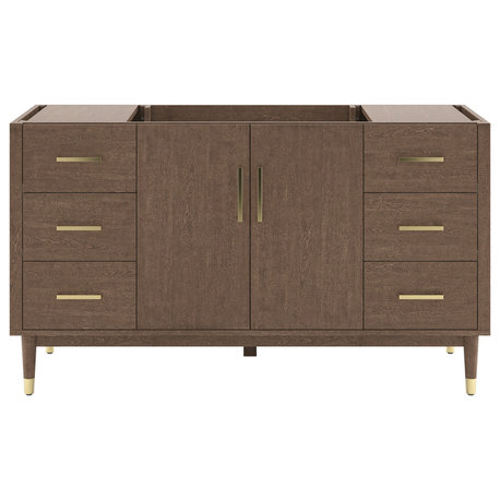 Fresca Sawyer Freestanding Bath Vanity Base Cabinet Only, Mocha Birch, 60"