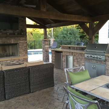 Outdoor Luxurious Pool and Kitchen in Morgantown, WV