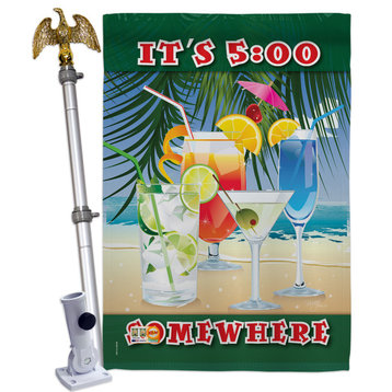 It's 5 Somewhere Party Special Occasion Party & Celebration House Flag Set