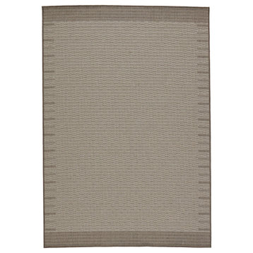 Vibe by Jaipur Living Poerava Indoor/ Outdoor Border Area Rug, Gray/Taupe, 9'x12