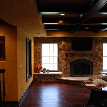 Olde English Aged Plaster Finish throughout an entire Lower Level in Virginia