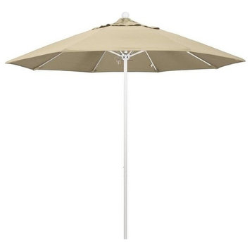California Umbrella Venture 9' White Market Umbrella in Beige
