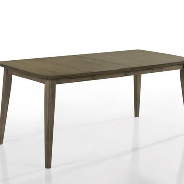 Bistro Vintage Walnut 88" Contemporary Rectangle Dining Table with Extension Lea