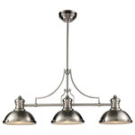 Elk Home - Chadwick 3-Light Billiard/Island Light, Satin Nickel, Led, 800 Lumens - The Chadwick Collection reflects the beauty of hand-turned craftsmanship inspired by early 20th century lighting and antiques that have surpassed the test of time. This robust collection features detailing appropriate for classic or transitional decors.
