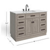 The Cyrus Bathroom Vanity, Gray Oak, 48", Single Sink, Freestanding