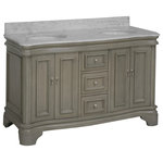 Kitchen Bath Collection - Katherine 60" Bath Vanity, Weathered Gray, Carrara Marble, Double Vanity - The Katherine: class and elegance without compare.