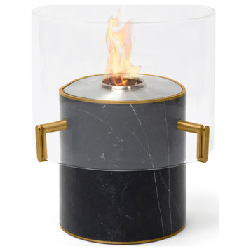 EcoSmart Pillar 3 Low Fireplace Smokeless, Marble White, Ethanol Burner