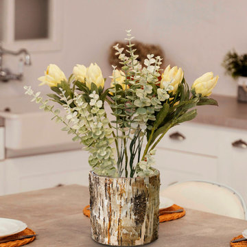 Serene Spaces Living Small Glass Interior Birch Bark Vase