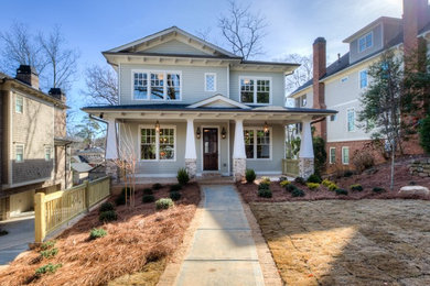 Large arts and crafts entryway photo in Charlotte