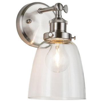 Fiorentino One-Light Wall Sconce with Bulb, Brushed Nickel