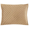 Velvet Diamond Quilted Pillow Sham Set, 2PC, Tan, Standard