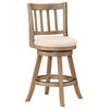 24" Sheldon Counter Stool, Driftwood Gray Wire-brush and Ivory