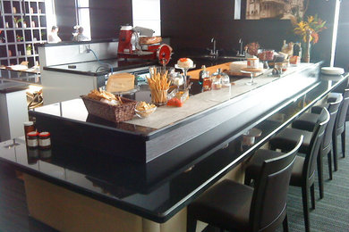 Inspiration for a large asian enclosed dining room remodel in San Diego