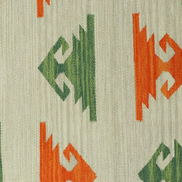 Geometric Harmony Wool Dhurrie Rug, 4x6