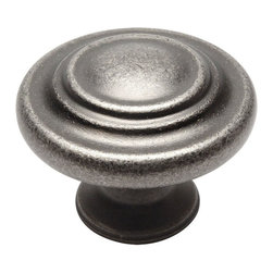 Cosmas - Cosmas 9971AS Cabinet 3-Ring Round Knob, 1-1/4", Set of 5, Weathered Nickel - Cabinet And Drawer Knobs