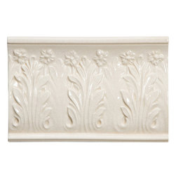 Gramercy Park Flowering Leaves Border in Bone China - Tile